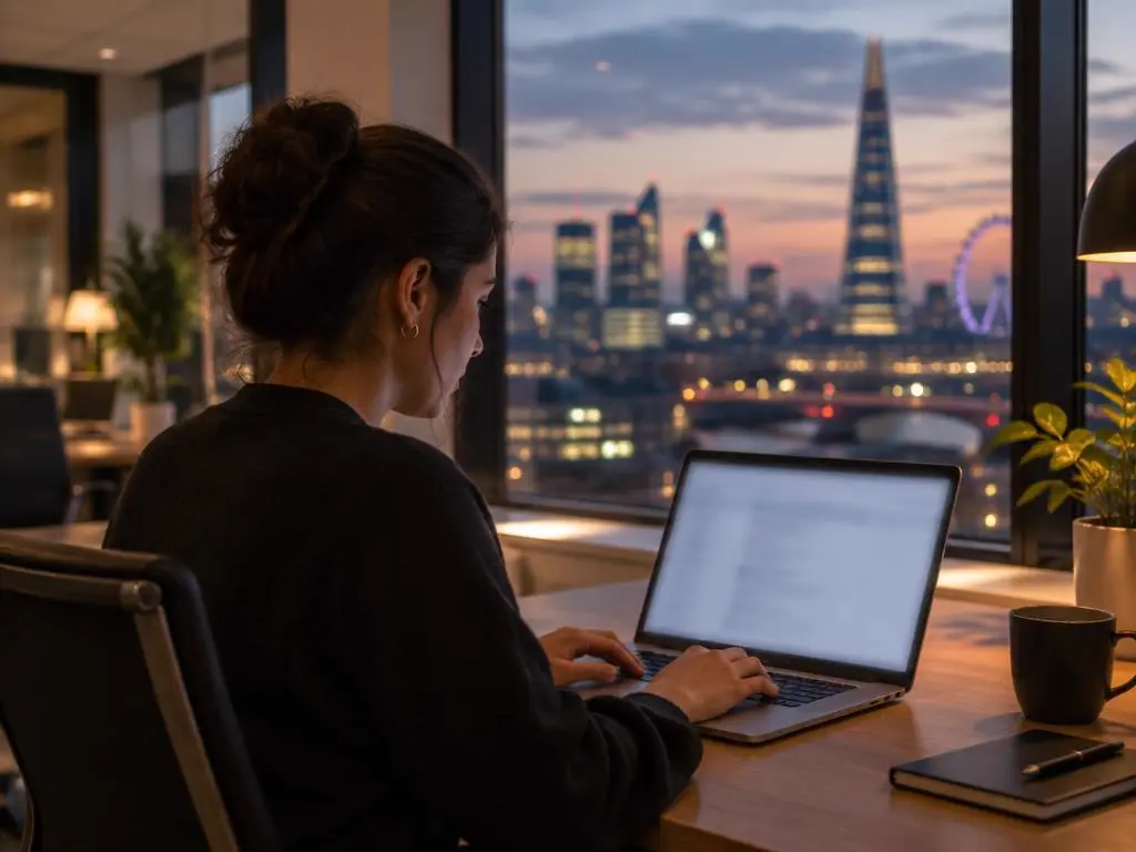 Professional working securely during a busy period